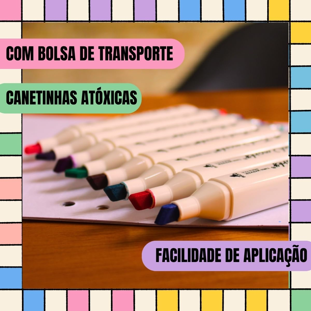 Estojo com alça — fácil transporte